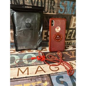 New Red Bling Ring “ Cyclone” iPhone X Case Holder